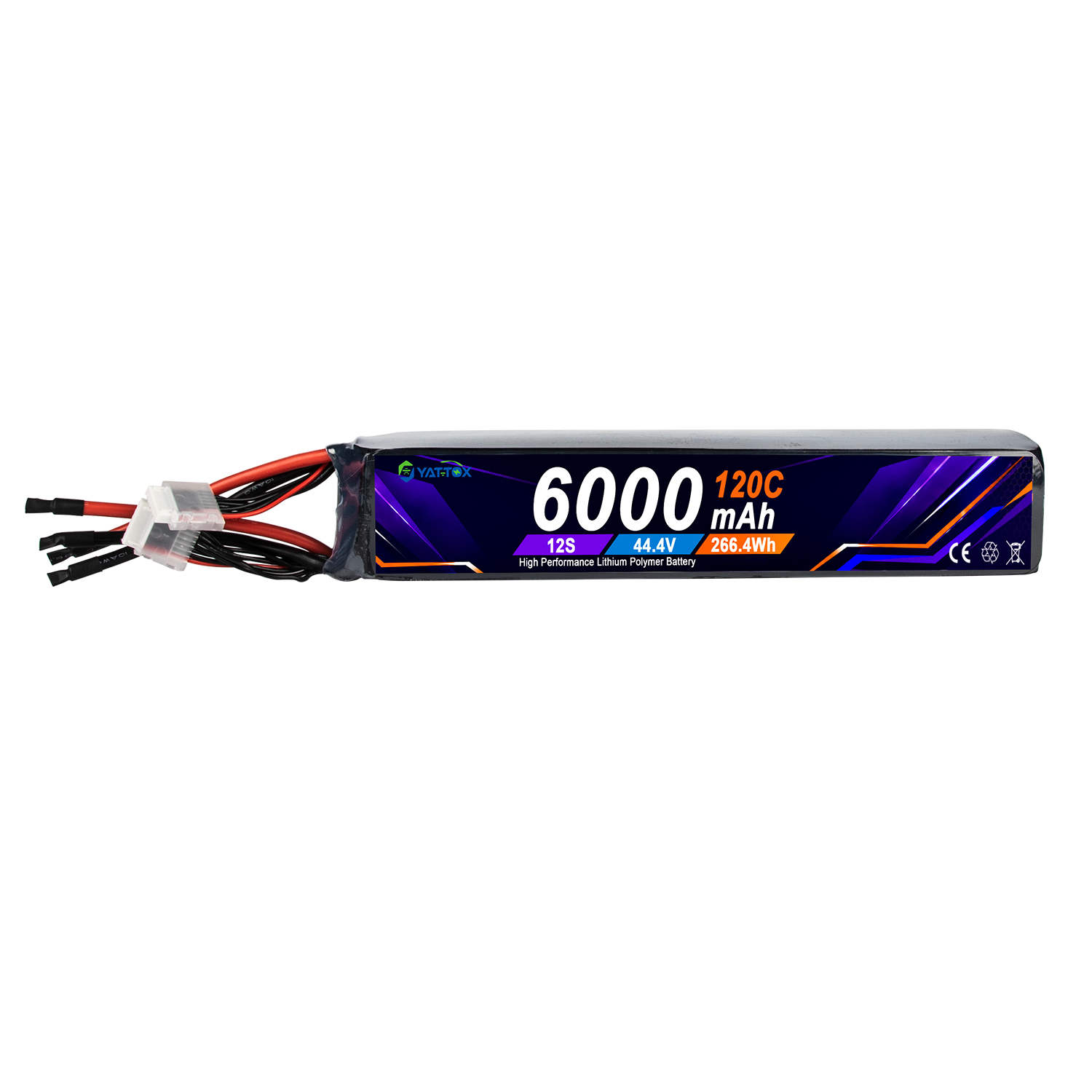 Yattox 12S 6000mAh 120C 100%LC - Rc Helicopter Large recension och pris